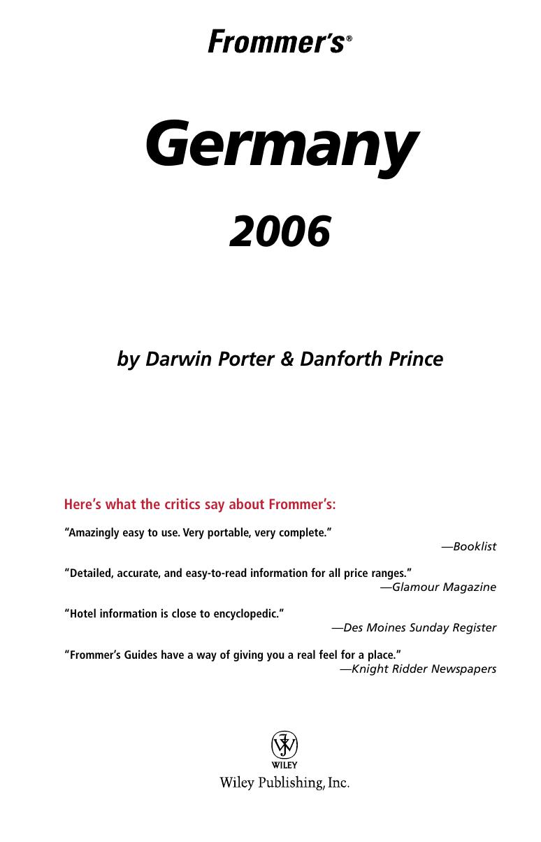 Frommer's Germany 2006