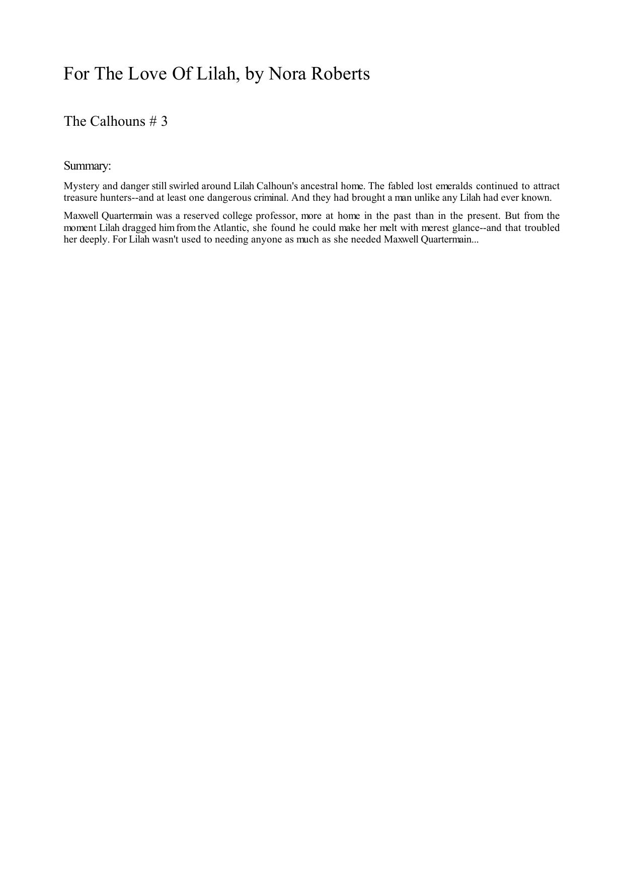 Nora Roberts - Calhoun Women 03