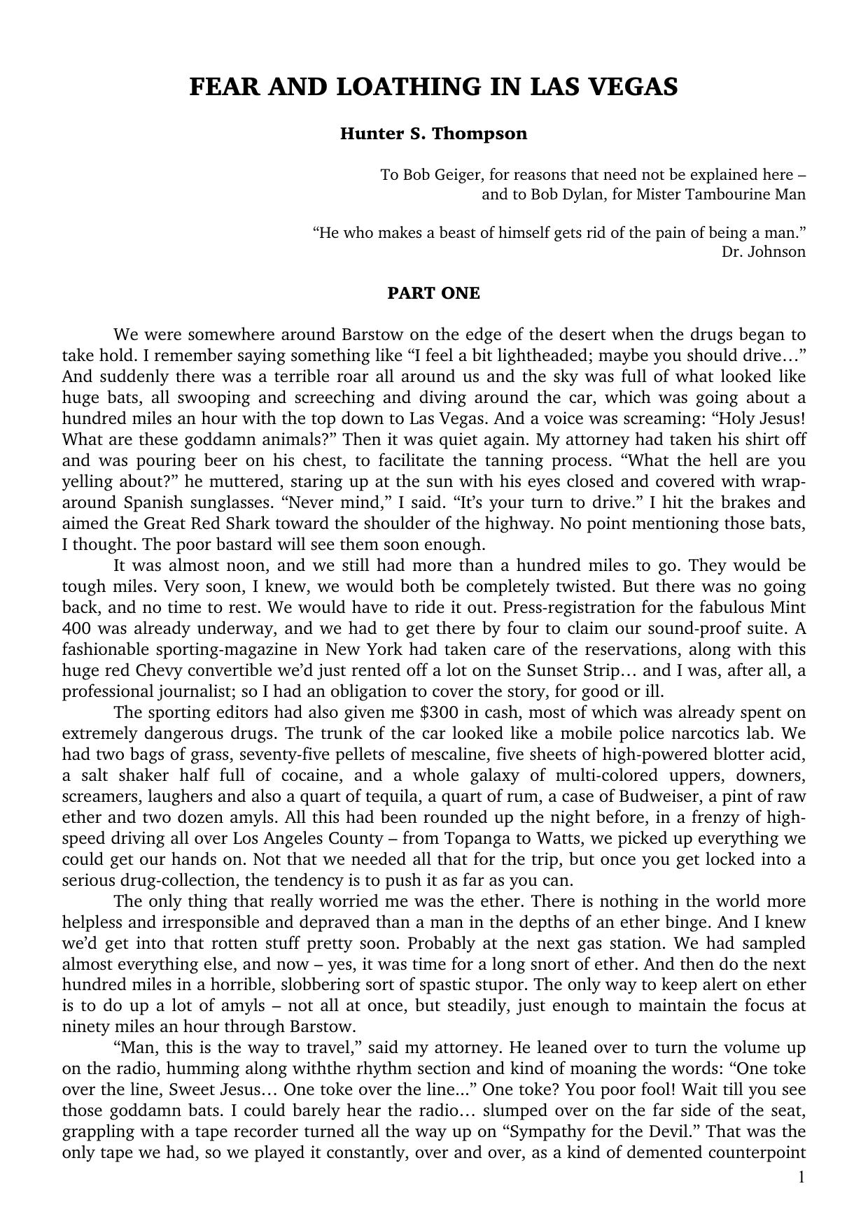 Microsoft Word - Hunter S Thompson - Fear and Loathing in Las Vegas.doc