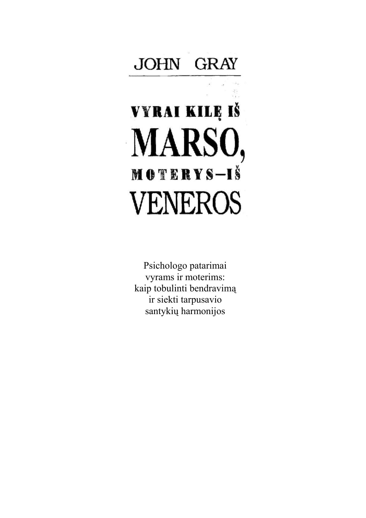 Vyrai kilæ ið Marso, moterys - ið Veneros