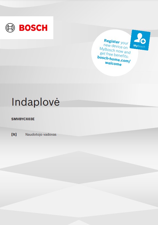 Naudotojo vadovas SMV8YCX03E | Bosch