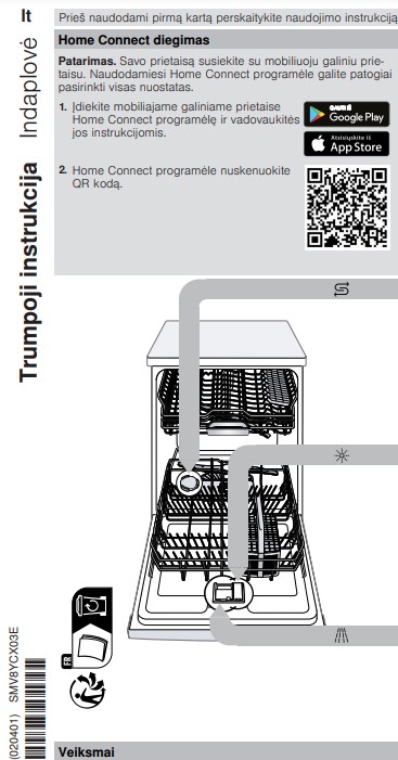 Trumpoji instrukcija SMV8YCX03E | Bosch