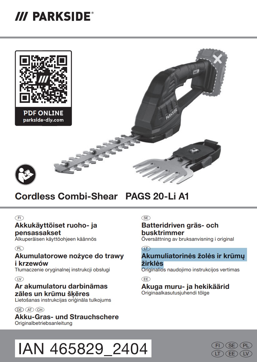 Cordless Combi-Shear PAGS 20-Li A1