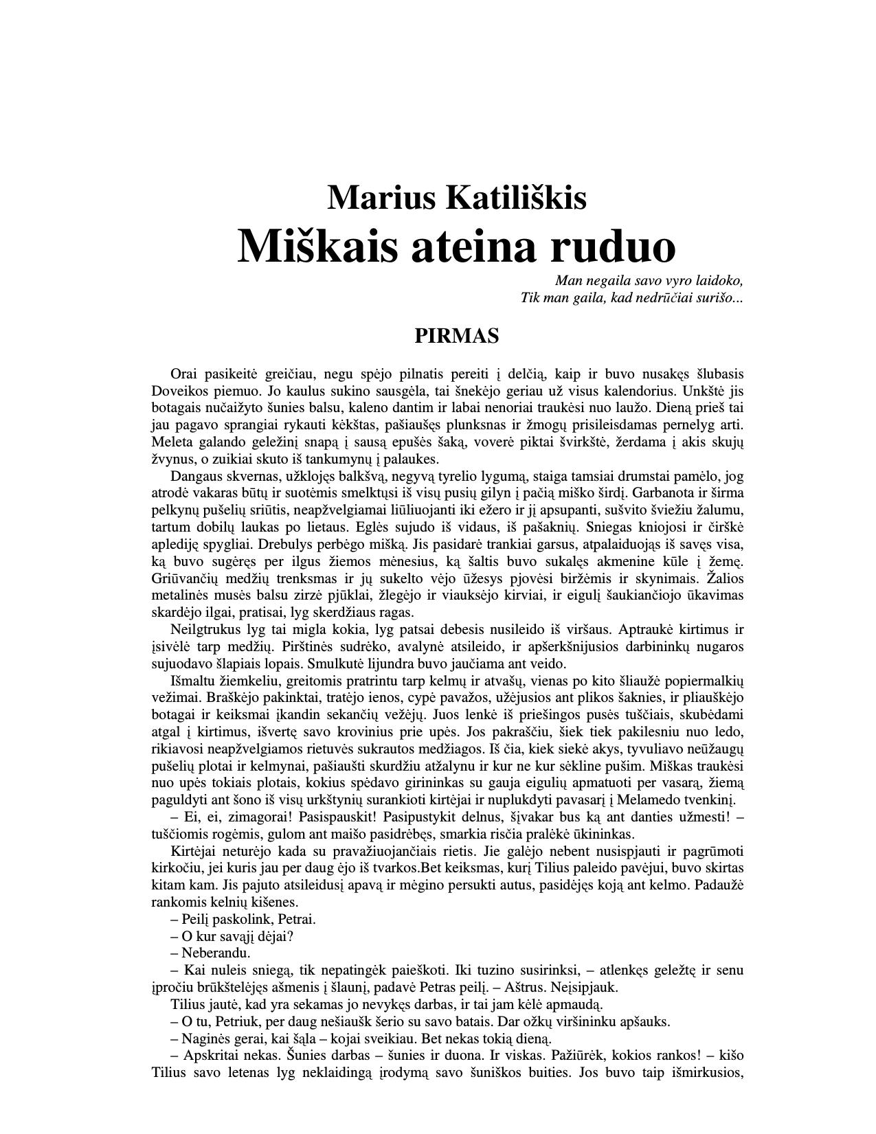 Marius Katiliskis - miskais ateia ruduo