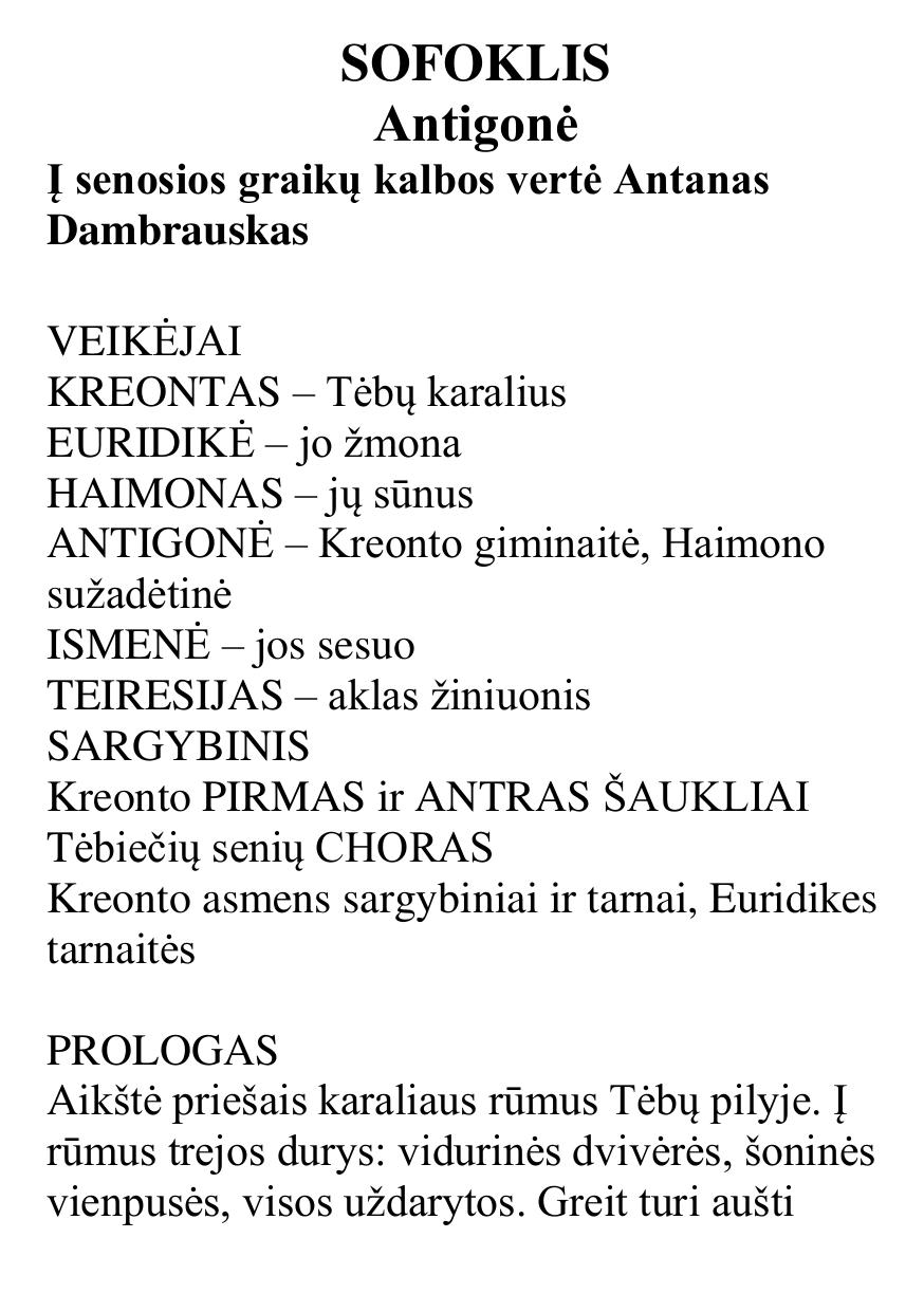 Sofoklis. ANTIGONE