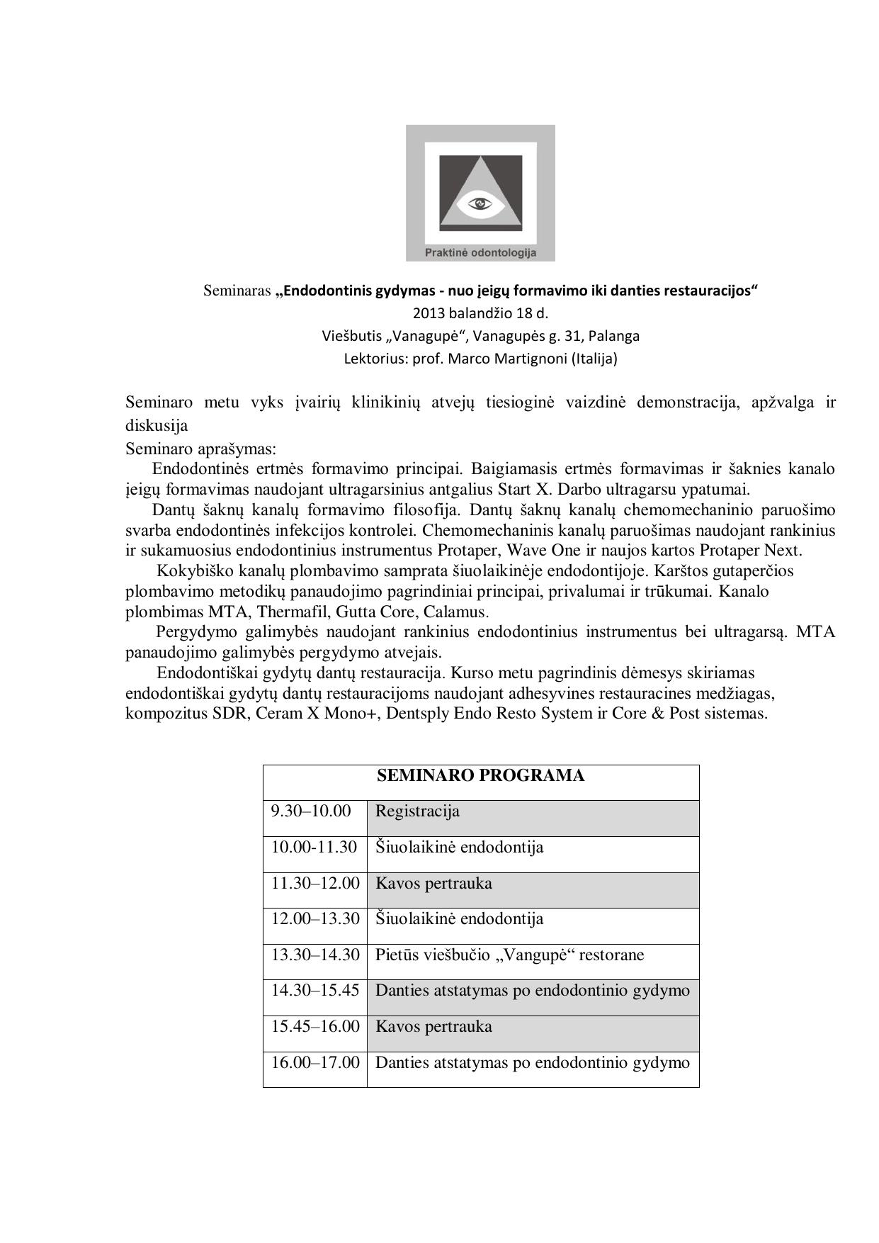 Prof Martignoni kursas