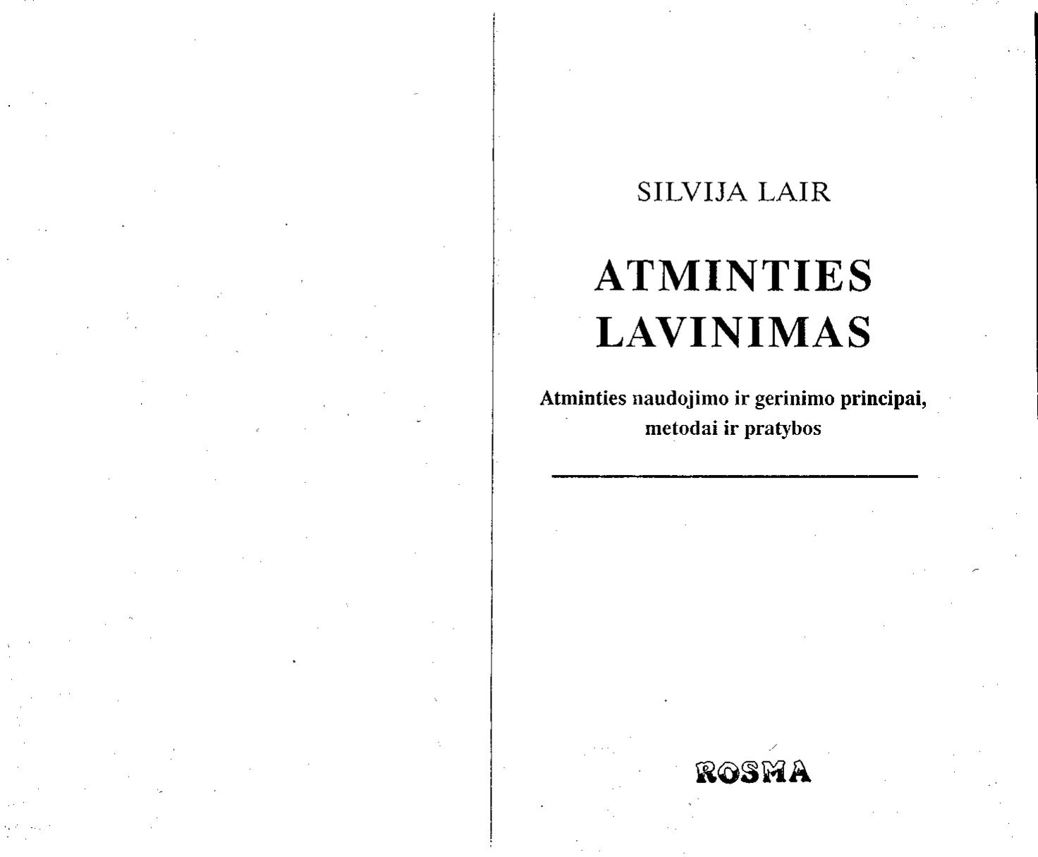 Atminties Lavinimas (Lair, Silvija, 2001) (nera 40-41)
