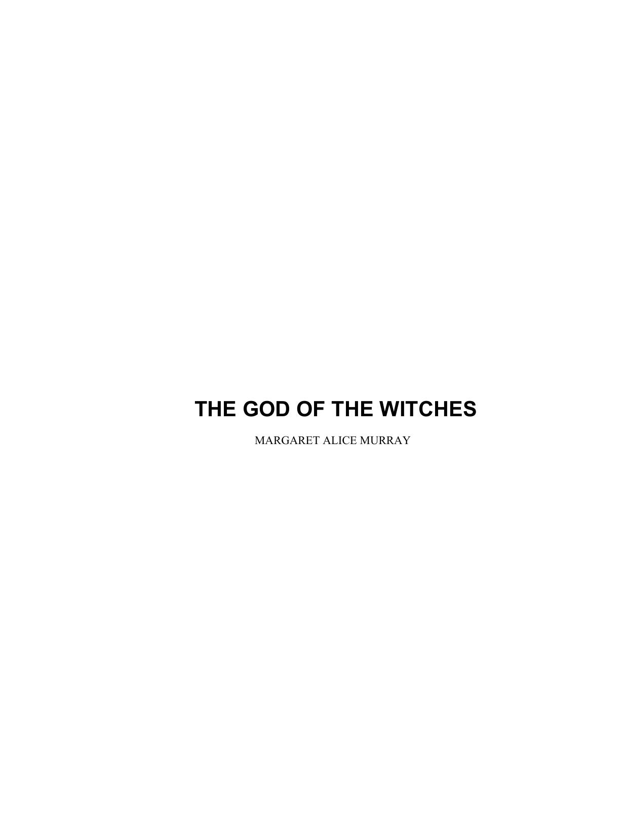 THE GOD OF THE WITCHES