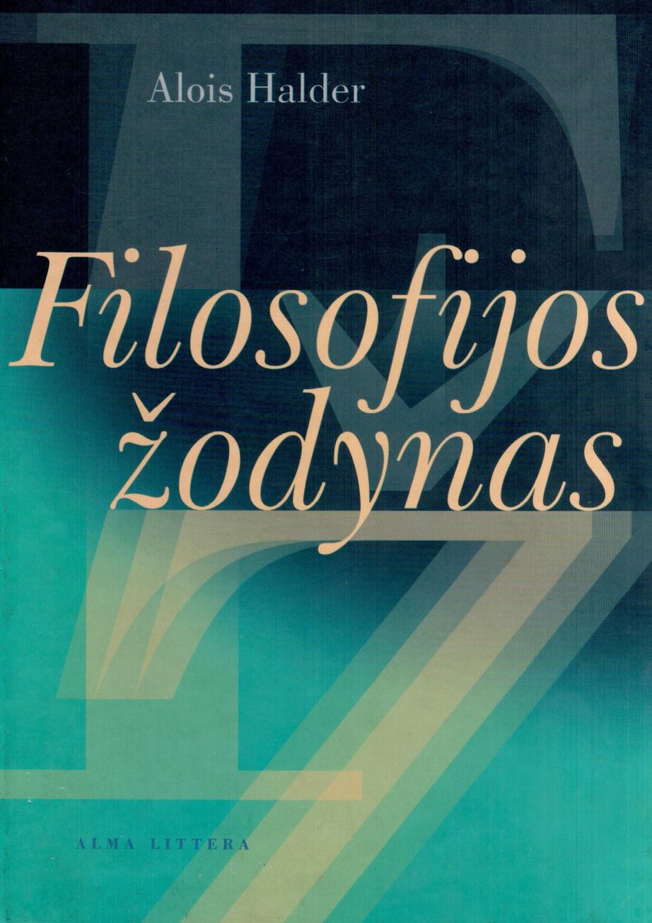 A. Halderio Filosofijos žodynas