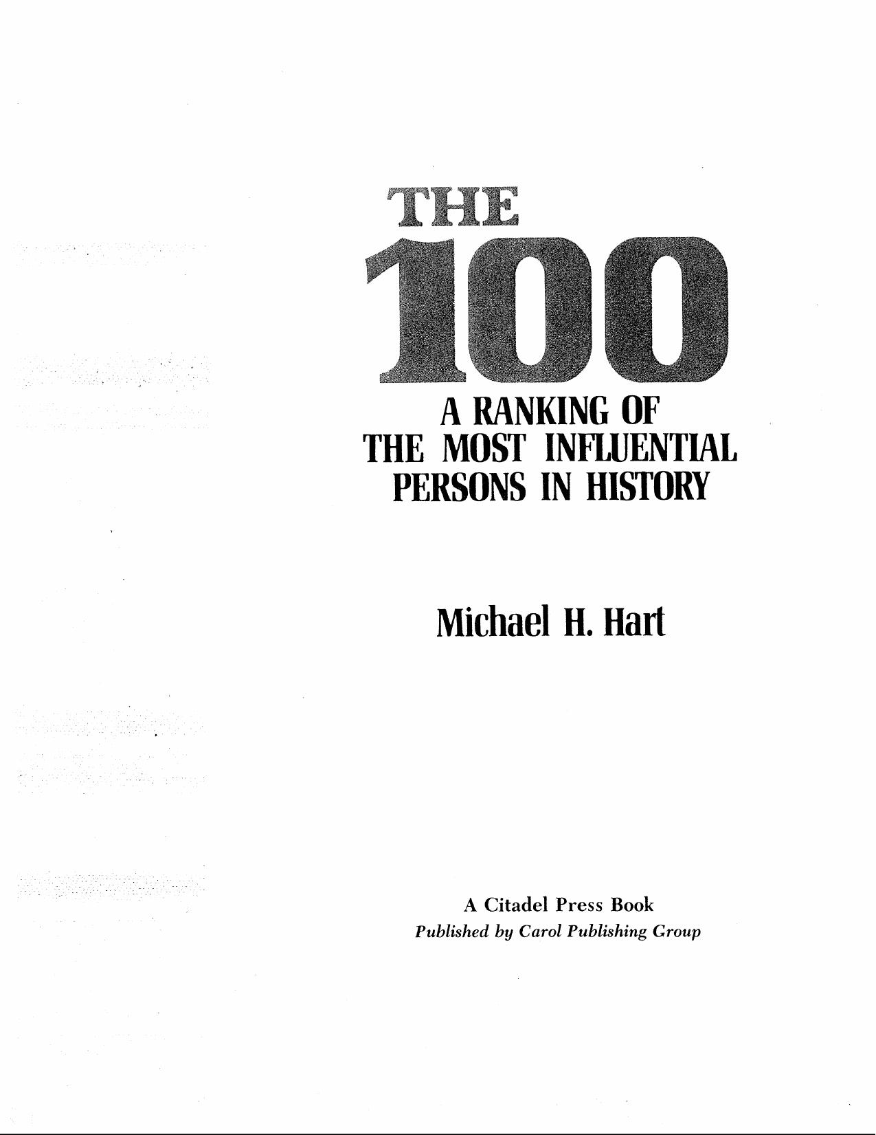 The 100 - Ranking of Most Influential People in History